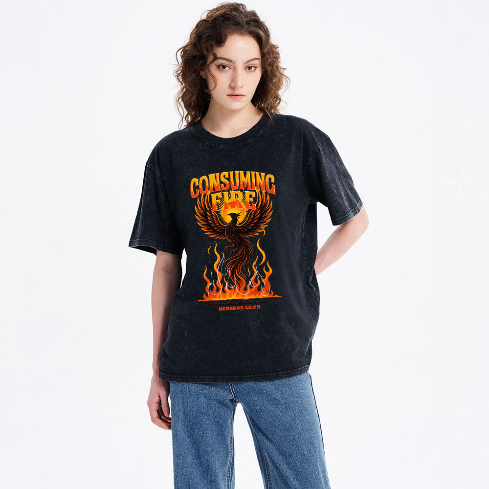 Consuming Fire Christian Washed T-Shirt