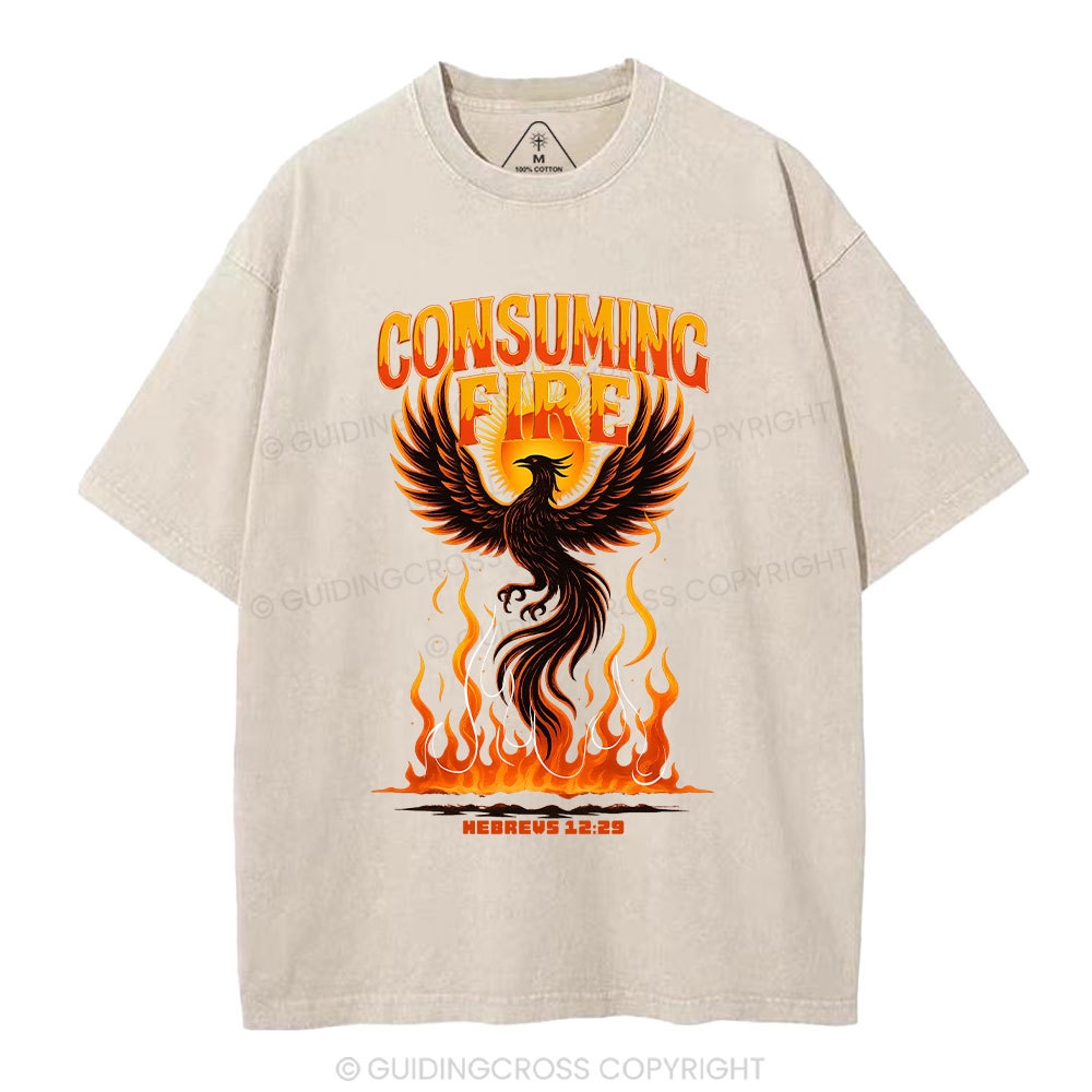 Consuming Fire Christian Washed T-Shirt