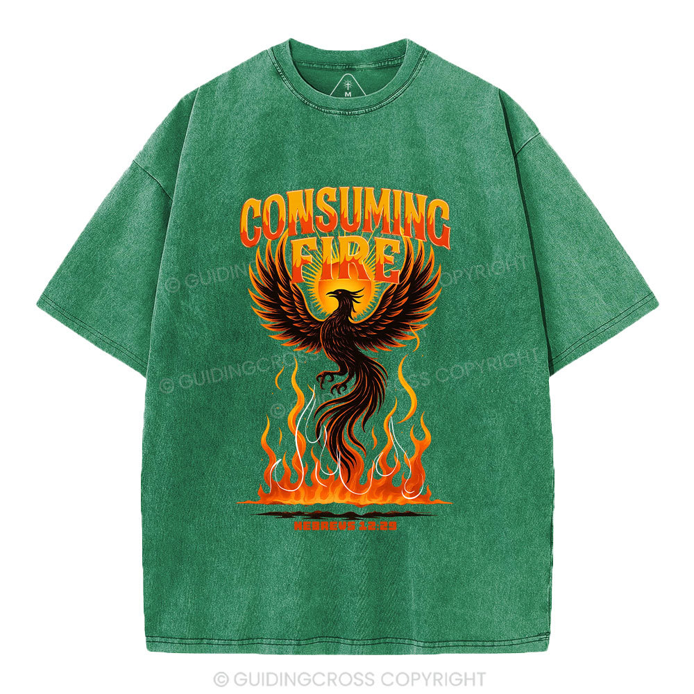 Consuming Fire Christian Washed T-Shirt
