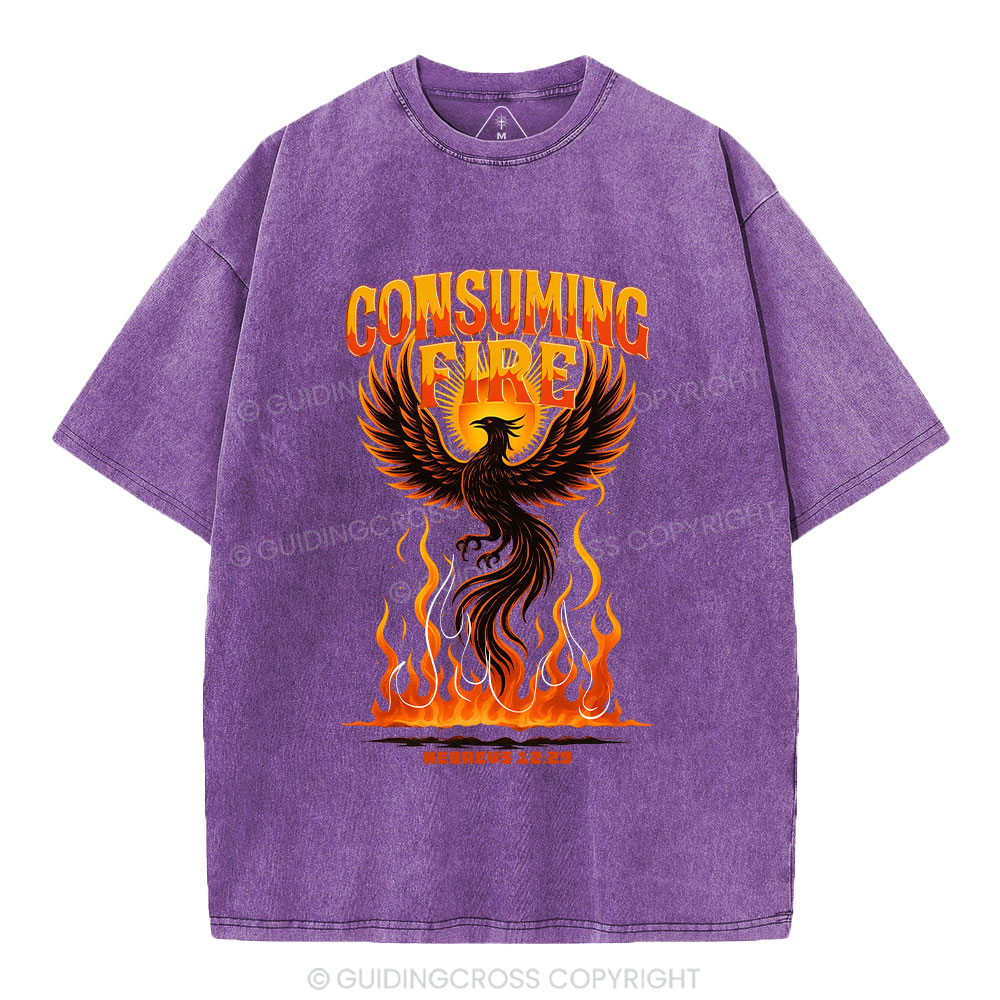 Consuming Fire Christian Washed T-Shirt