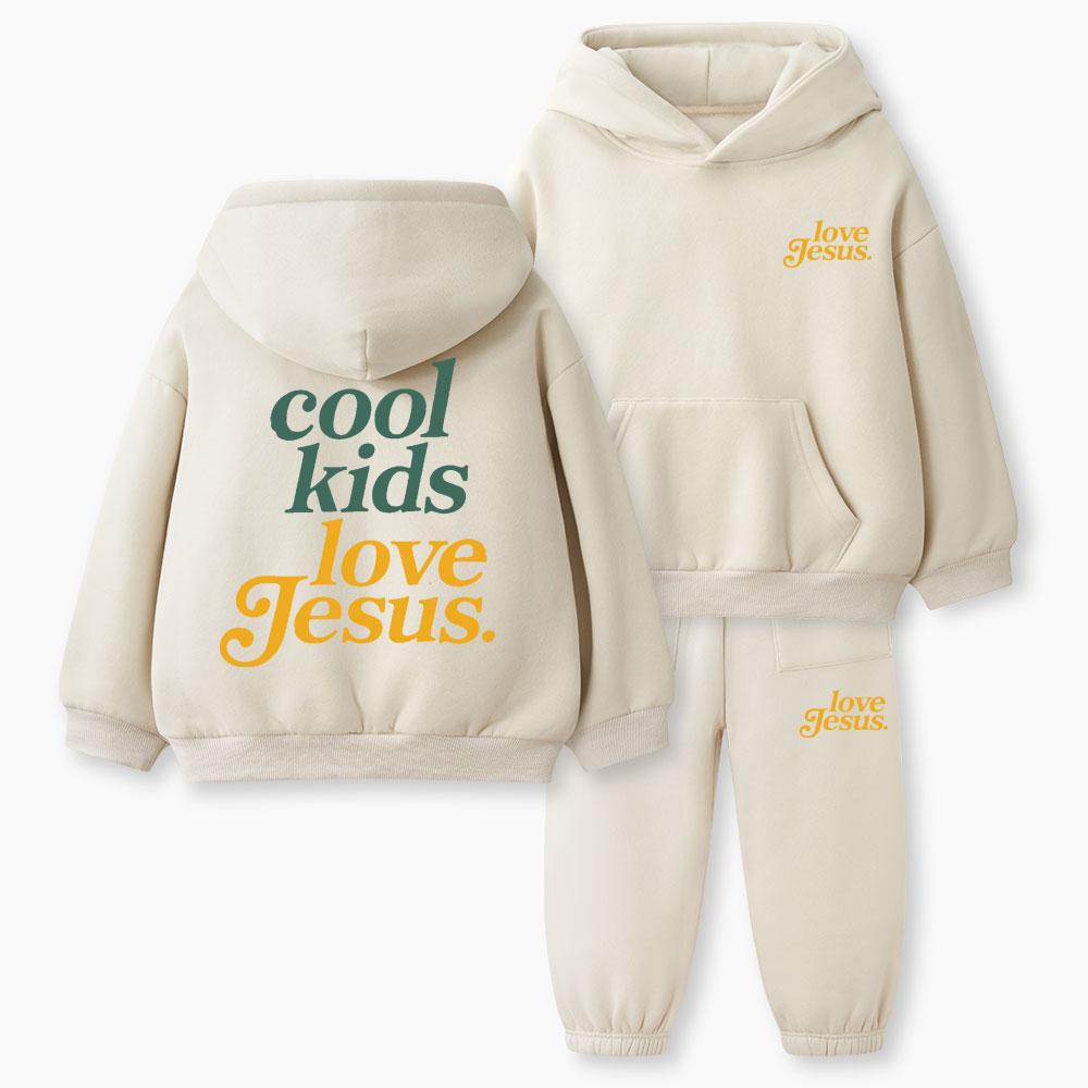 Cool Kids Love Jesus Christian Kid Fleece Hoodie Set