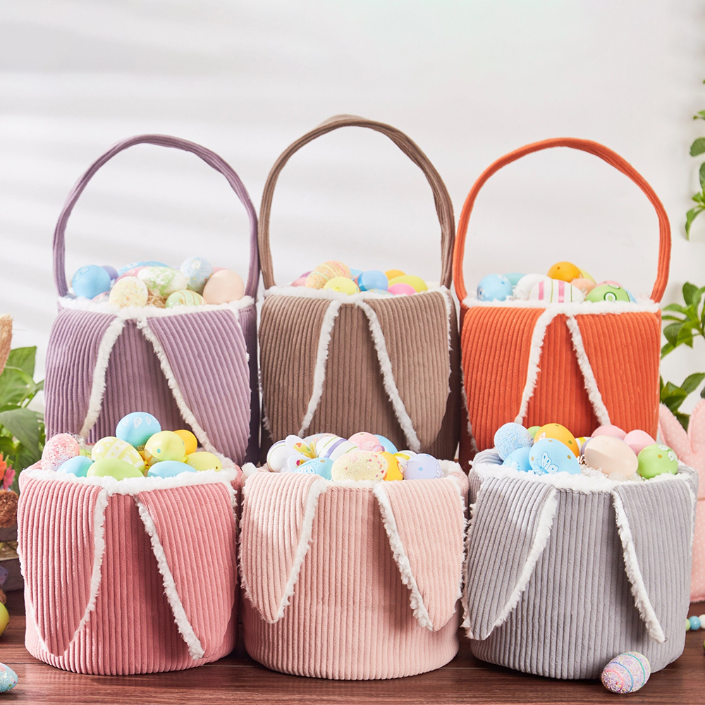Corduroy Easter Basket With Ears