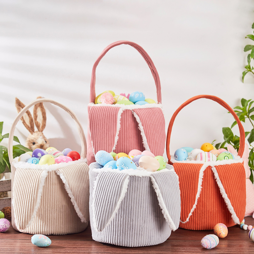 Corduroy Easter Basket With Ears