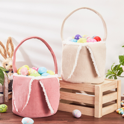 Corduroy Easter Basket With Ears