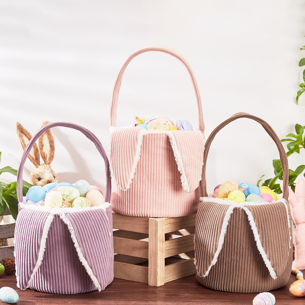 Corduroy Easter Basket With Ears