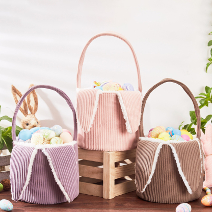 Corduroy Easter Basket With Ears