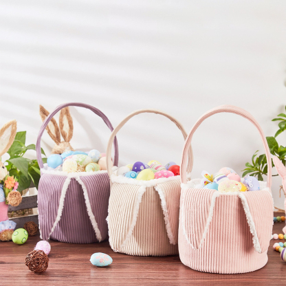 Corduroy Easter Basket With Ears