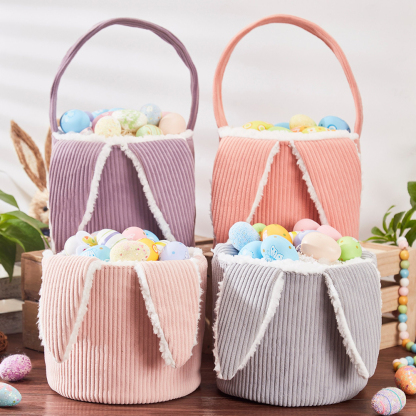 Corduroy Easter Basket With Ears
