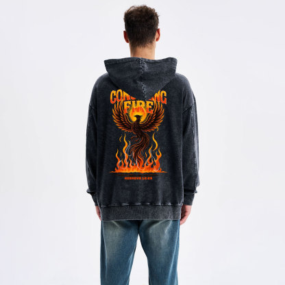 Cosuming Fire Christian Washed Hoodie 