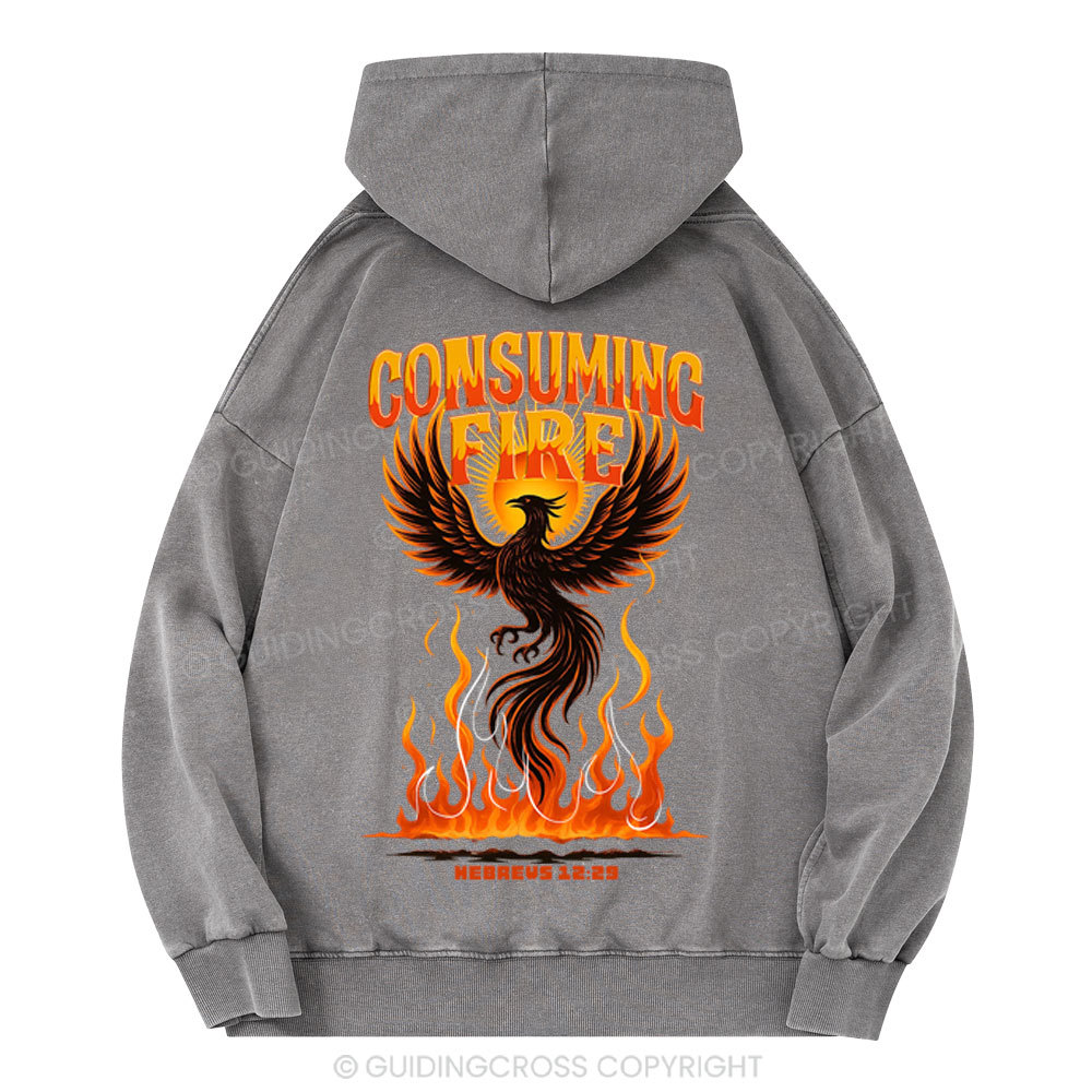 Cosuming Fire Christian Washed Hoodie 
