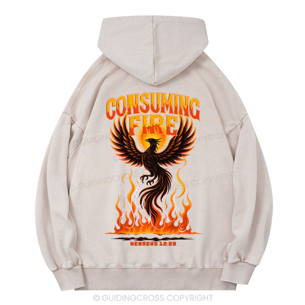 Cosuming Fire Christian Washed Hoodie 