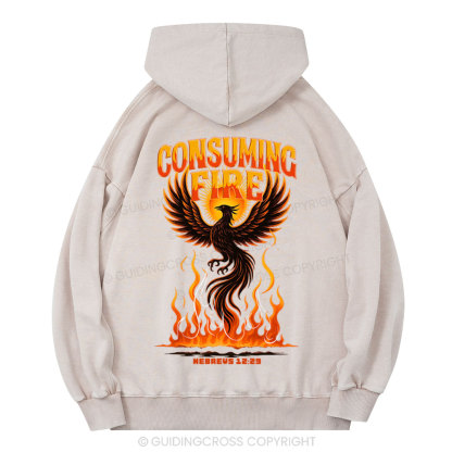 Cosuming Fire Christian Washed Hoodie 