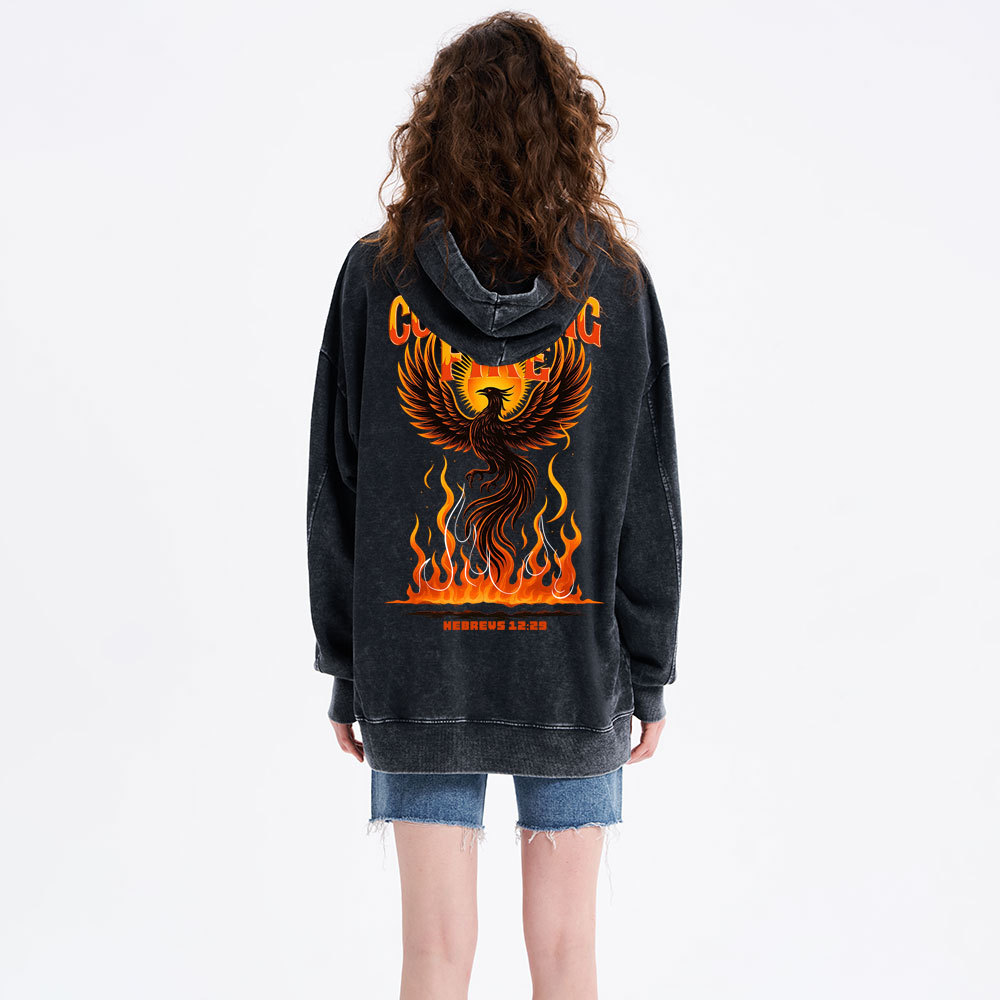 Cosuming Fire Christian Washed Hoodie 