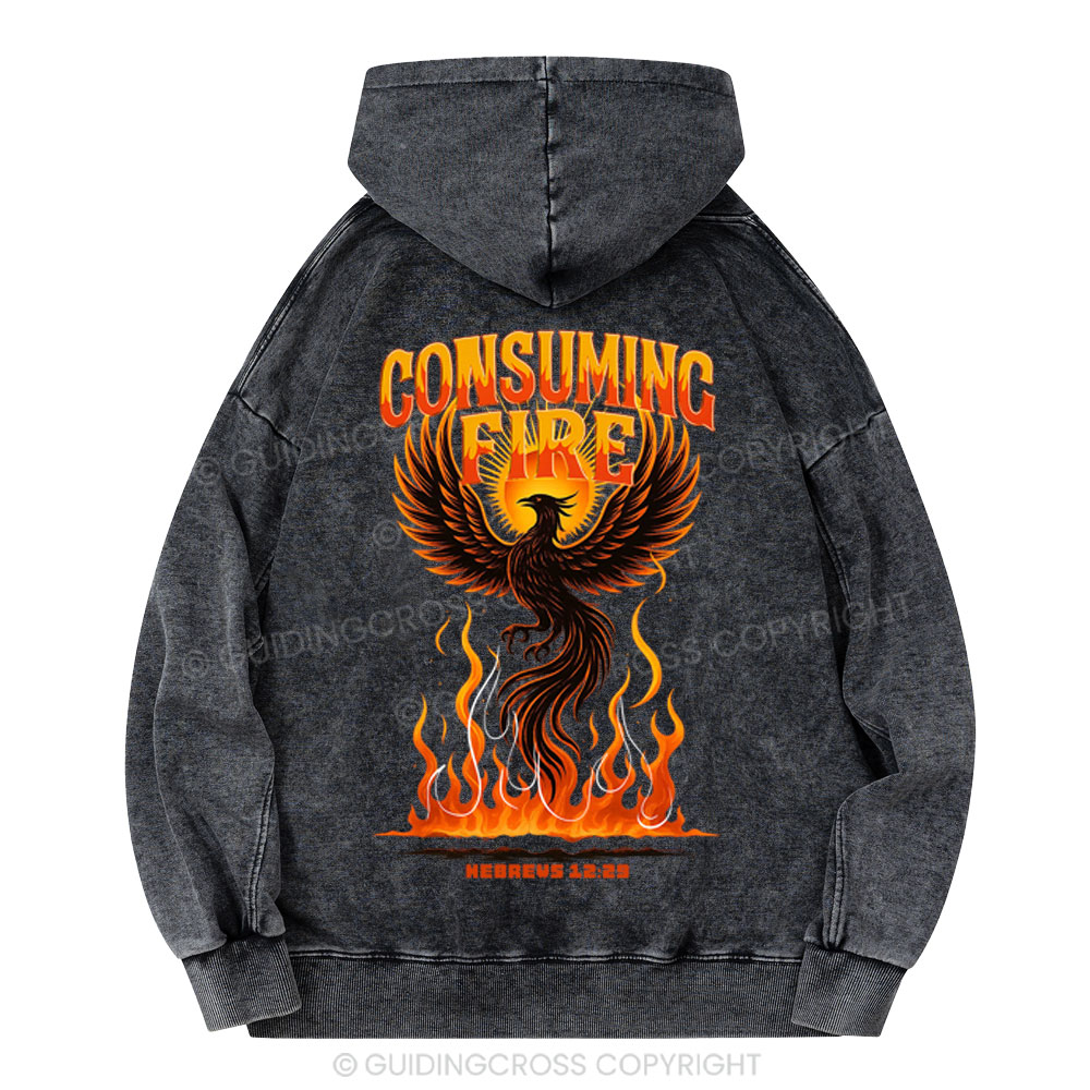 Cosuming Fire Christian Washed Hoodie 