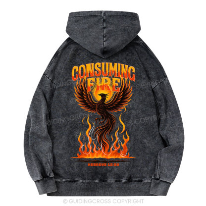 Cosuming Fire Christian Washed Hoodie 