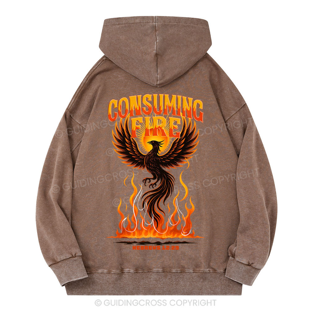 Cosuming Fire Christian Washed Hoodie 