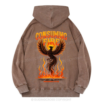Cosuming Fire Christian Washed Hoodie 