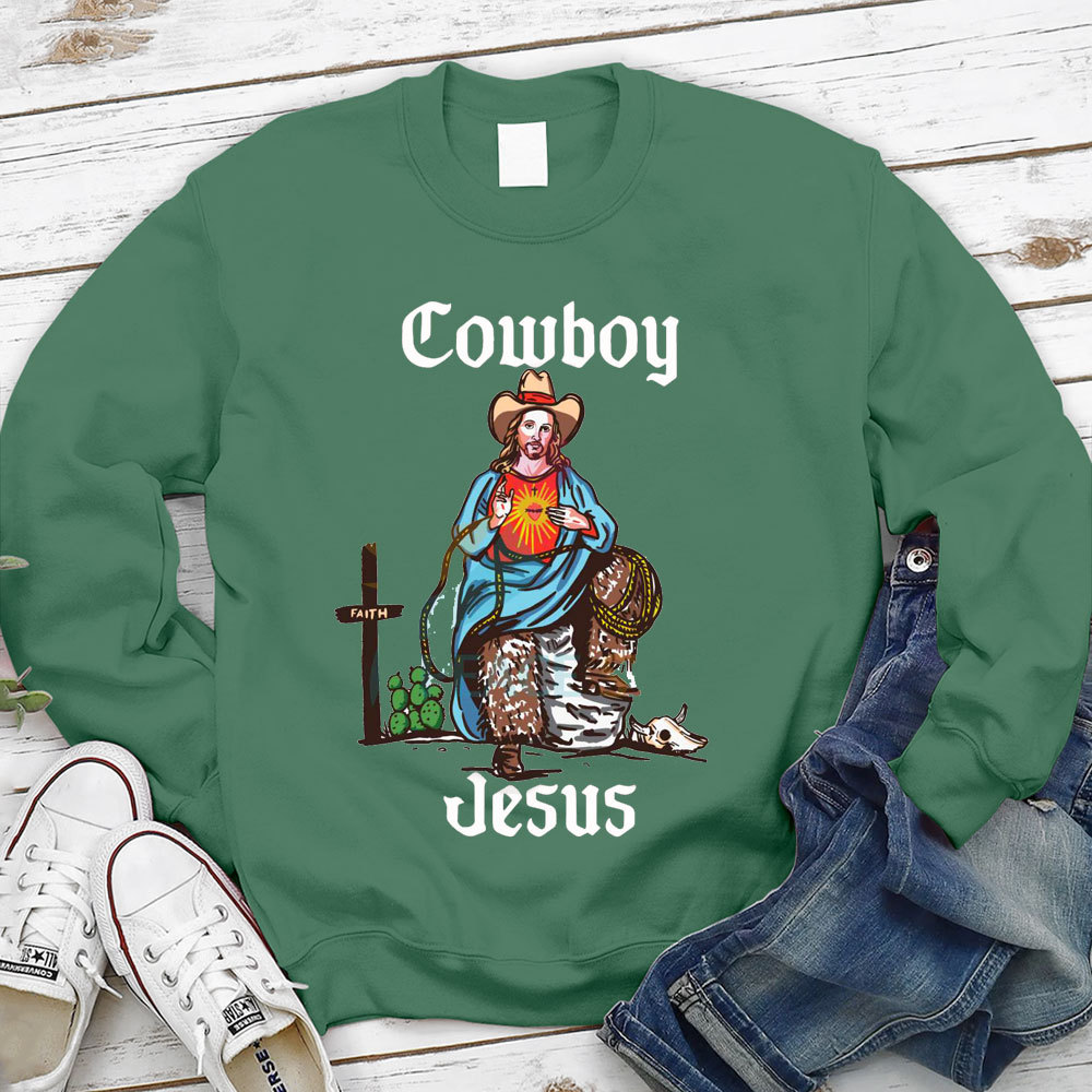 Cowboy Jesus Christian Sweatshirt
