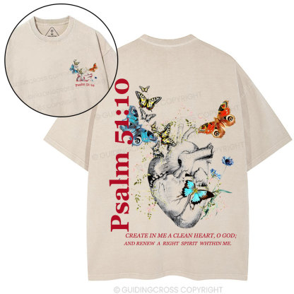 Create In Me A Clean Heart Chirstian Washed T-Shirt