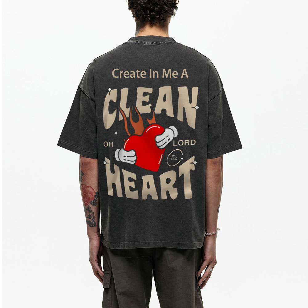 Create In Me A Clean Heart  Christian Washed T-Shirt