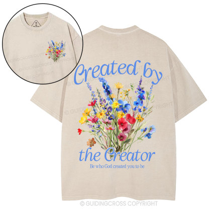 Created By The Creator Wildflower Christian Washed T-Shirt