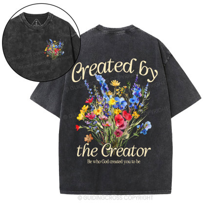 Created By The Creator Wildflower Christian Washed T-Shirt