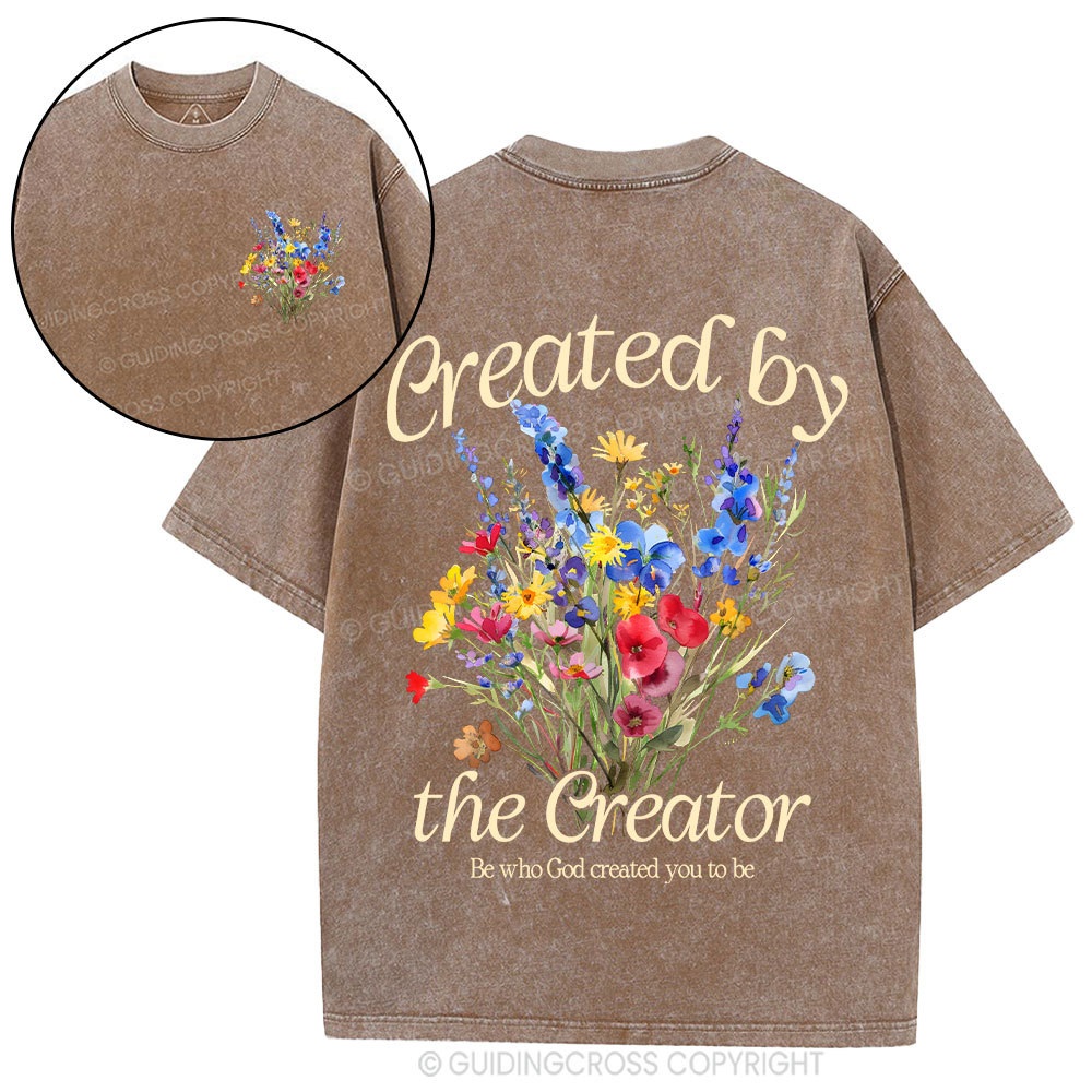 Created By The Creator Wildflower Christian Washed T-Shirt