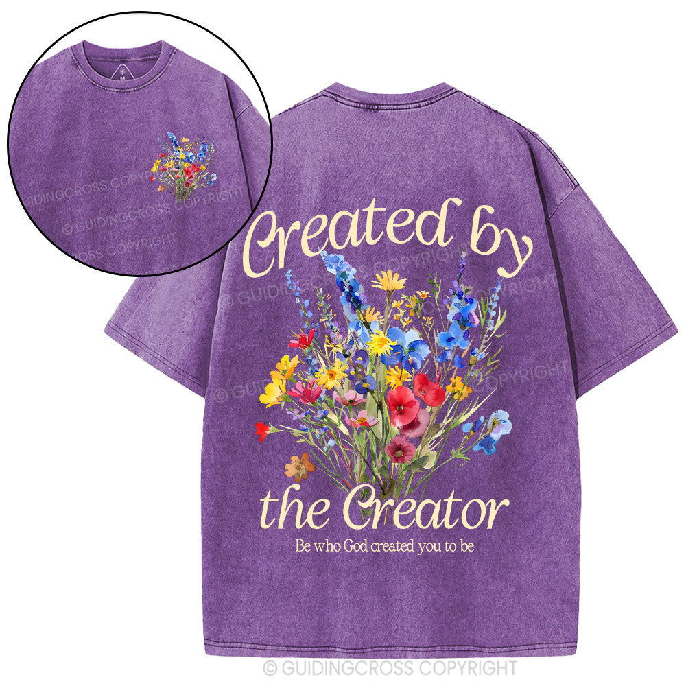Created By The Creator Wildflower Christian Washed T-Shirt