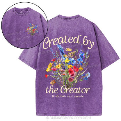 Created By The Creator Wildflower Christian Washed T-Shirt