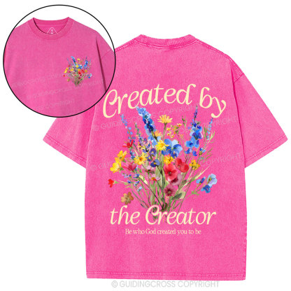 Created By The Creator Wildflower Christian Washed T-Shirt