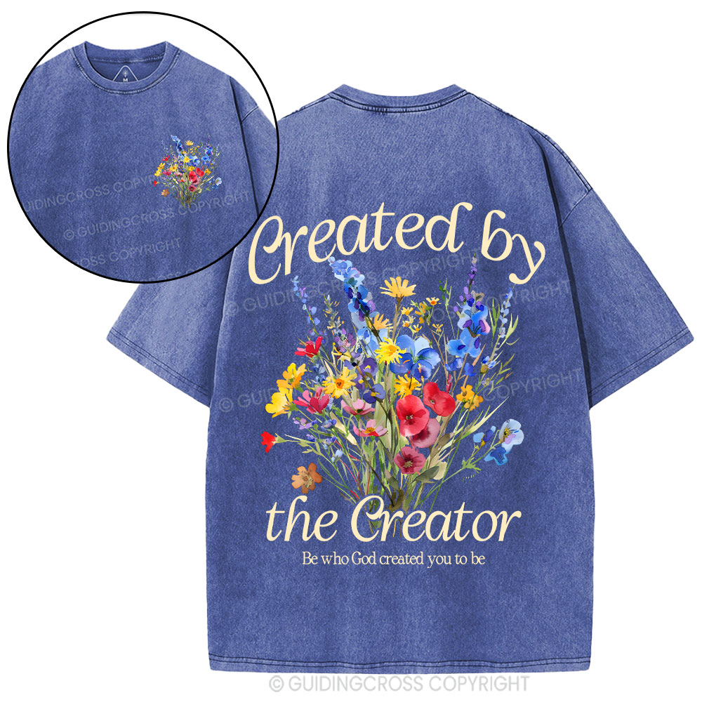 Created By The Creator Wildflower Christian Washed T-Shirt