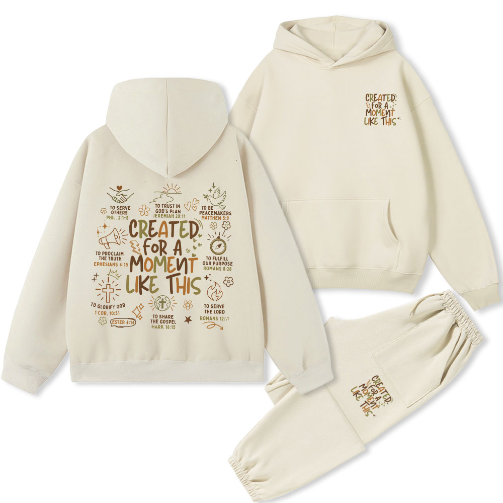 Created For A Moment Like This Christian Premium Fleece Hoodie Set