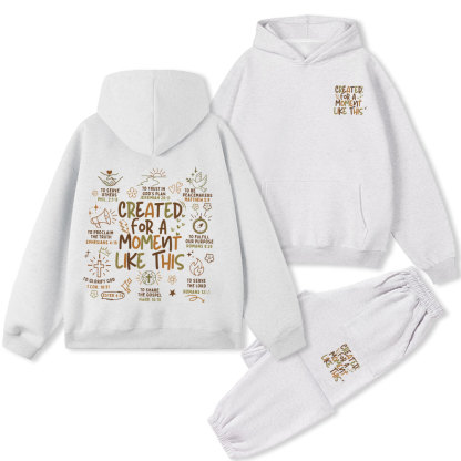 Created For A Moment Like This Christian Premium Fleece Hoodie Set