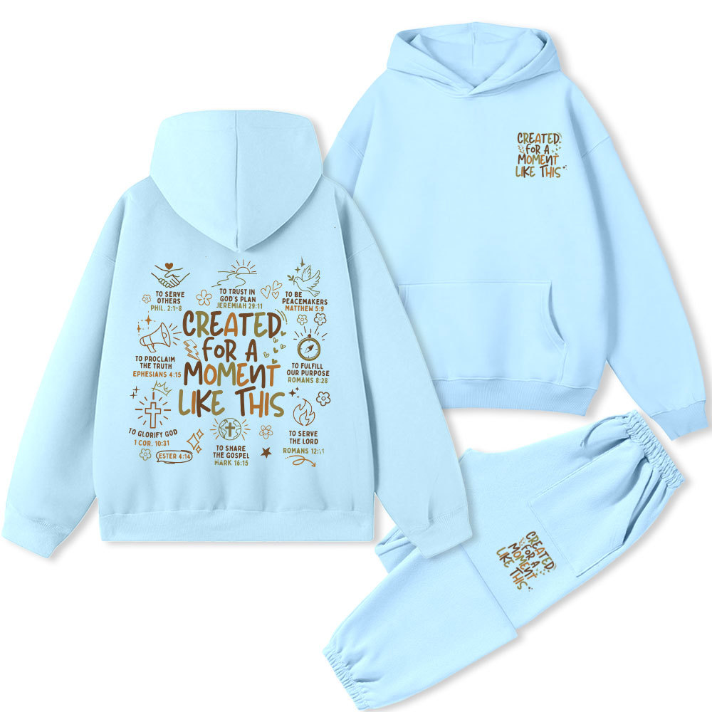 Created For A Moment Like This Christian Premium Fleece Hoodie Set
