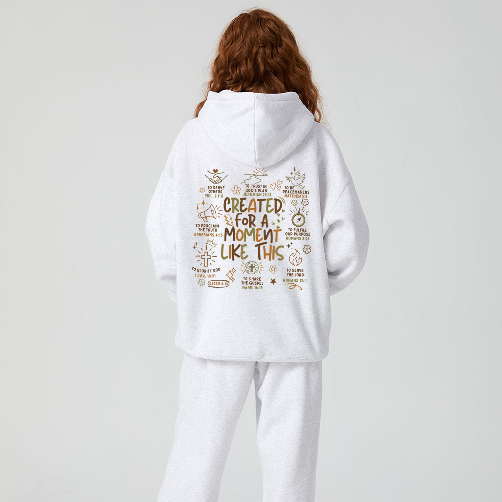 Created For A Moment Like This Christian Premium Fleece Hoodie Set