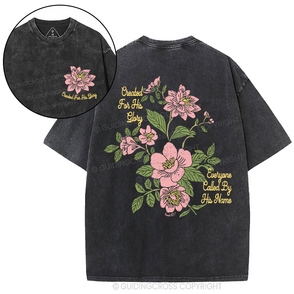 Created For His Glory Christian Washed T-Shirt