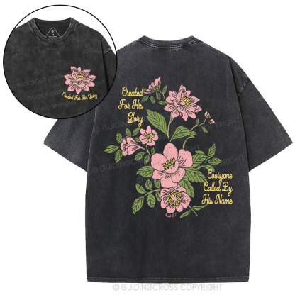 Created For His Glory Christian Washed T-Shirt
