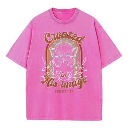 Created In His Image Christian Washed T-Shirt