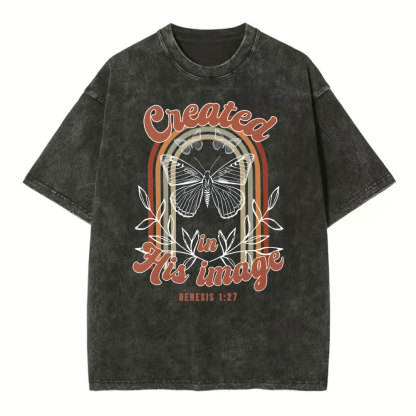 Created In His Image Christian Washed T-Shirt