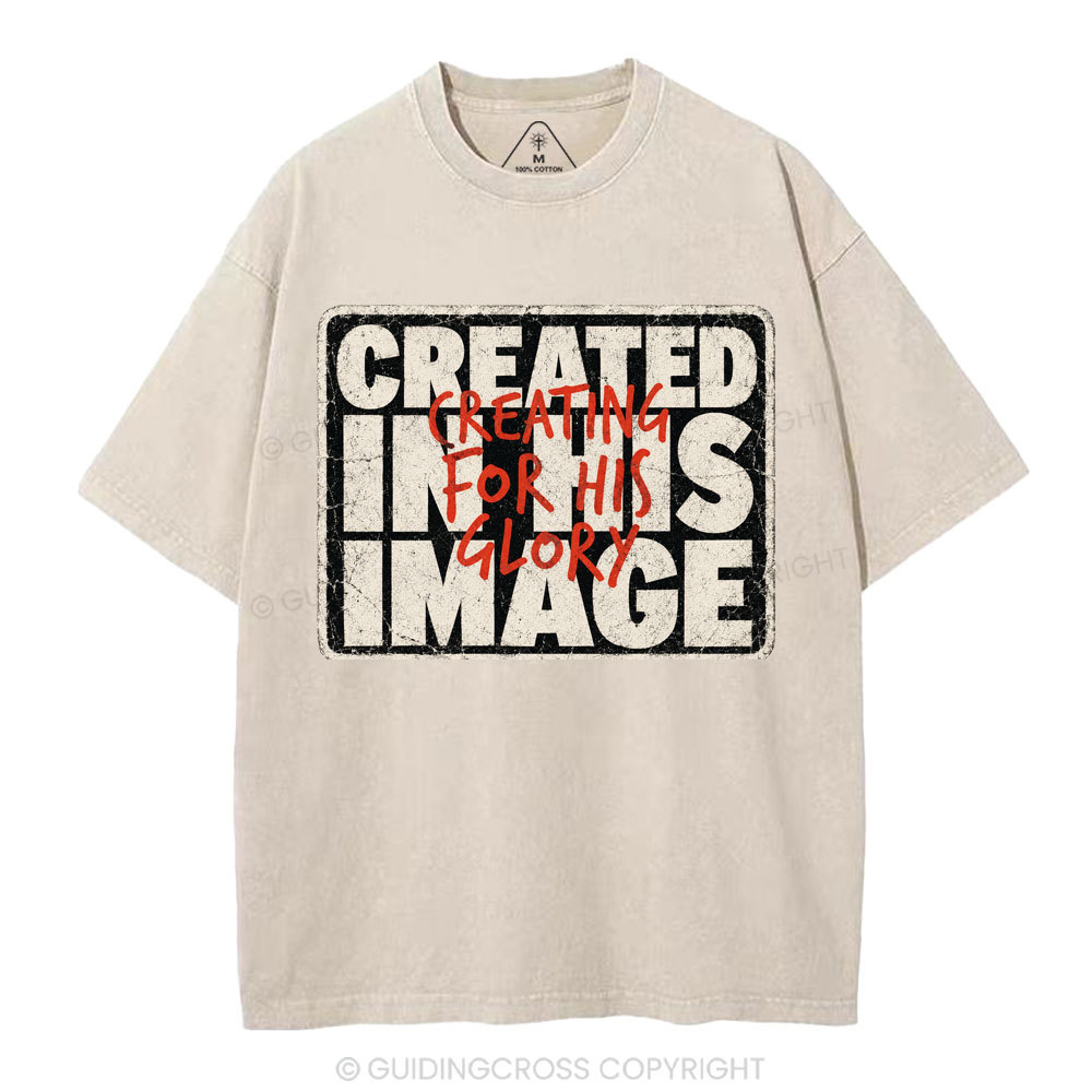 Created In His Image Christian Washed T-Shirt