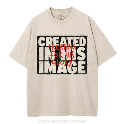 Created In His Image Christian Washed T-Shirt