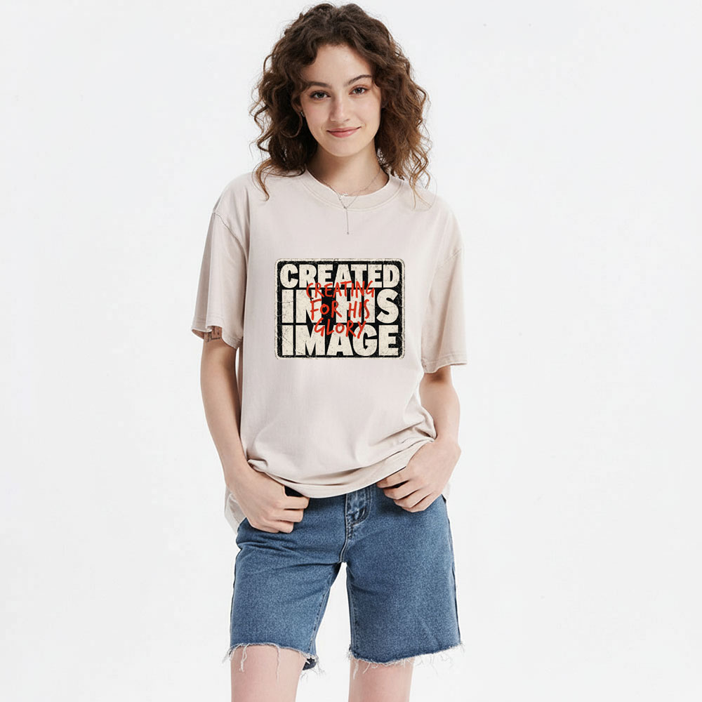 Created In His Image Christian Washed T-Shirt