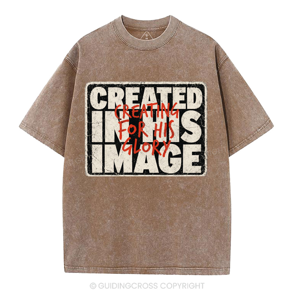 Created In His Image Christian Washed T-Shirt