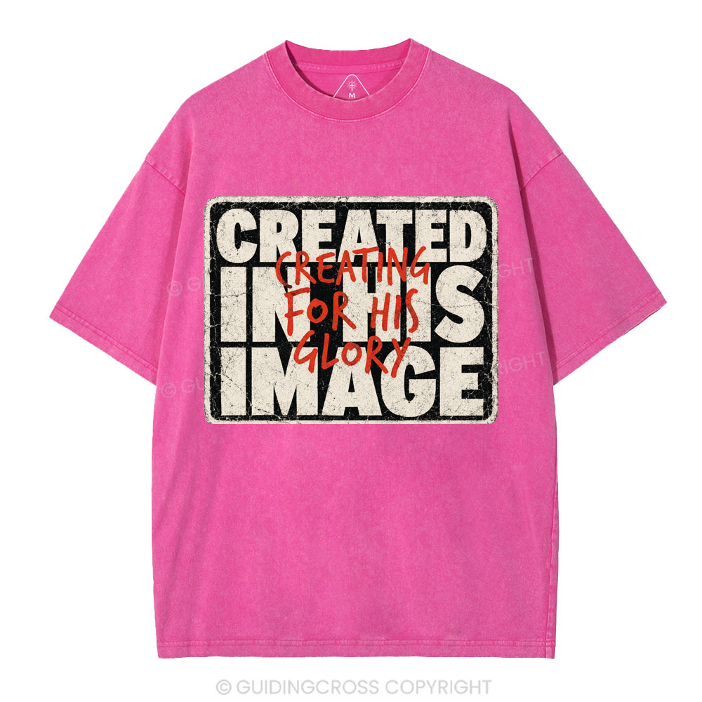 Created In His Image Christian Washed T-Shirt