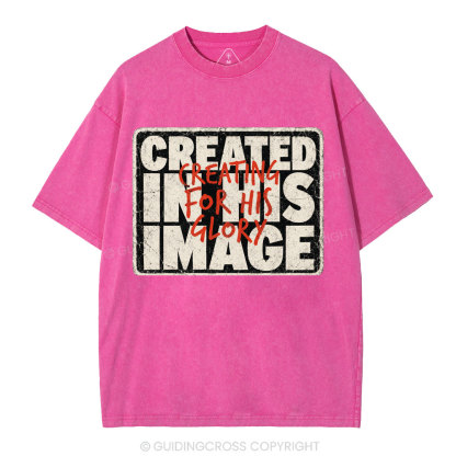 Created In His Image Christian Washed T-Shirt