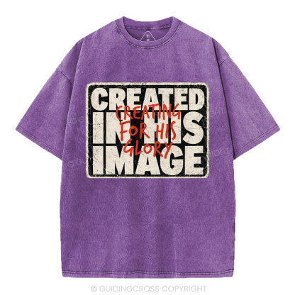 Created In His Image Christian Washed T-Shirt