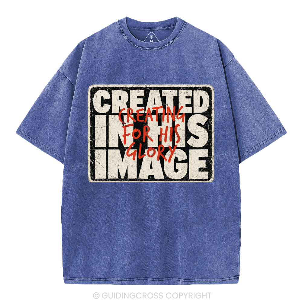 Created In His Image Christian Washed T-Shirt