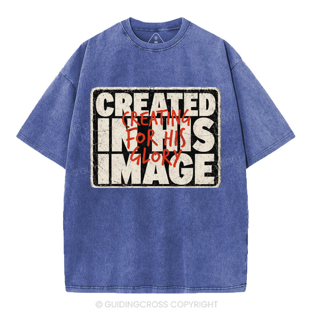 Created In His Image Christian Washed T-Shirt