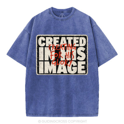 Created In His Image Christian Washed T-Shirt