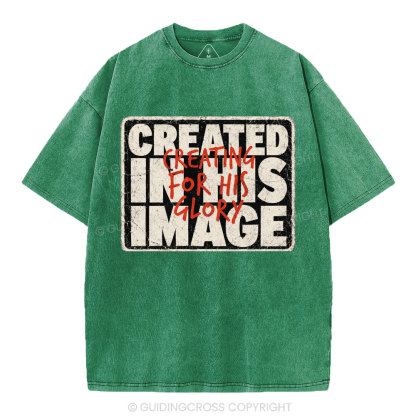 Created In His Image Christian Washed T-Shirt